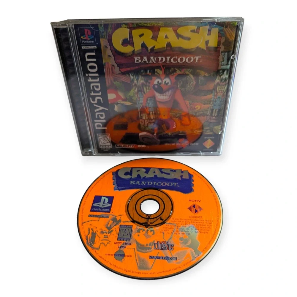 Sony PlayStation 1 Crash Bandicoot Video Game PS1 Black Label 1996 NTSC-U/C CIB